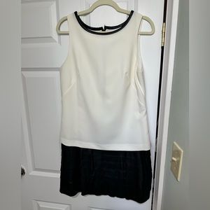 Ann Taylor white and black leather dress